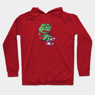 Pepe frog in red shirt Hoodie